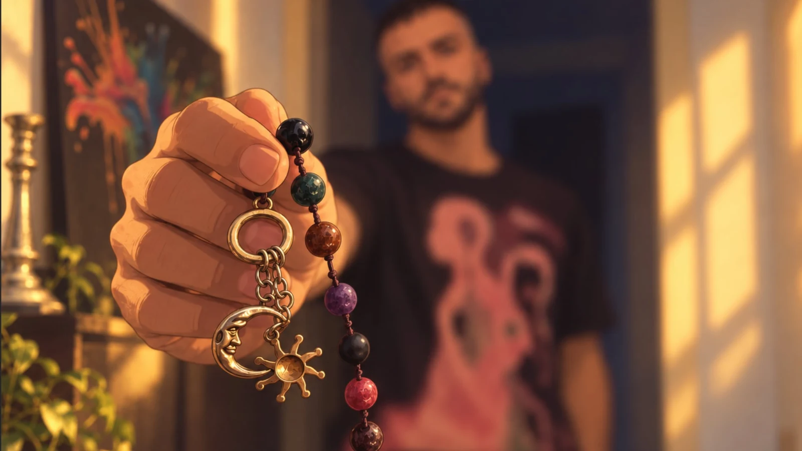 The sun and The moon pendants that fit together to form a circle.