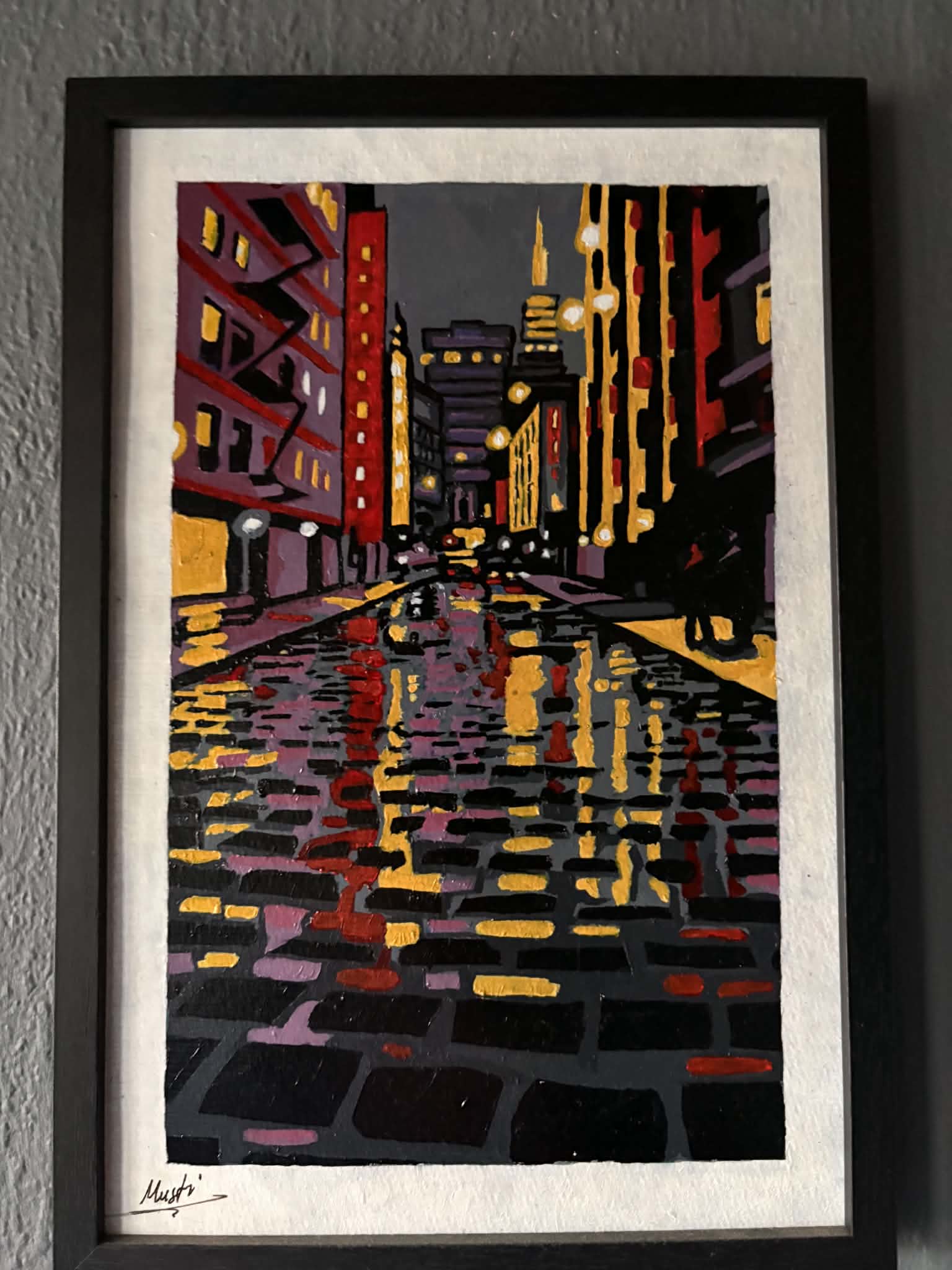 Acryl Painting of a city light by me - 2023
