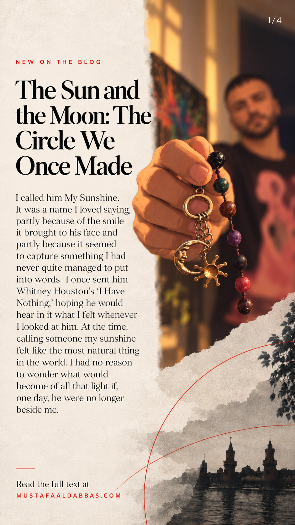 A sun-and-moon pendant and the memory of calling him my sunshine.